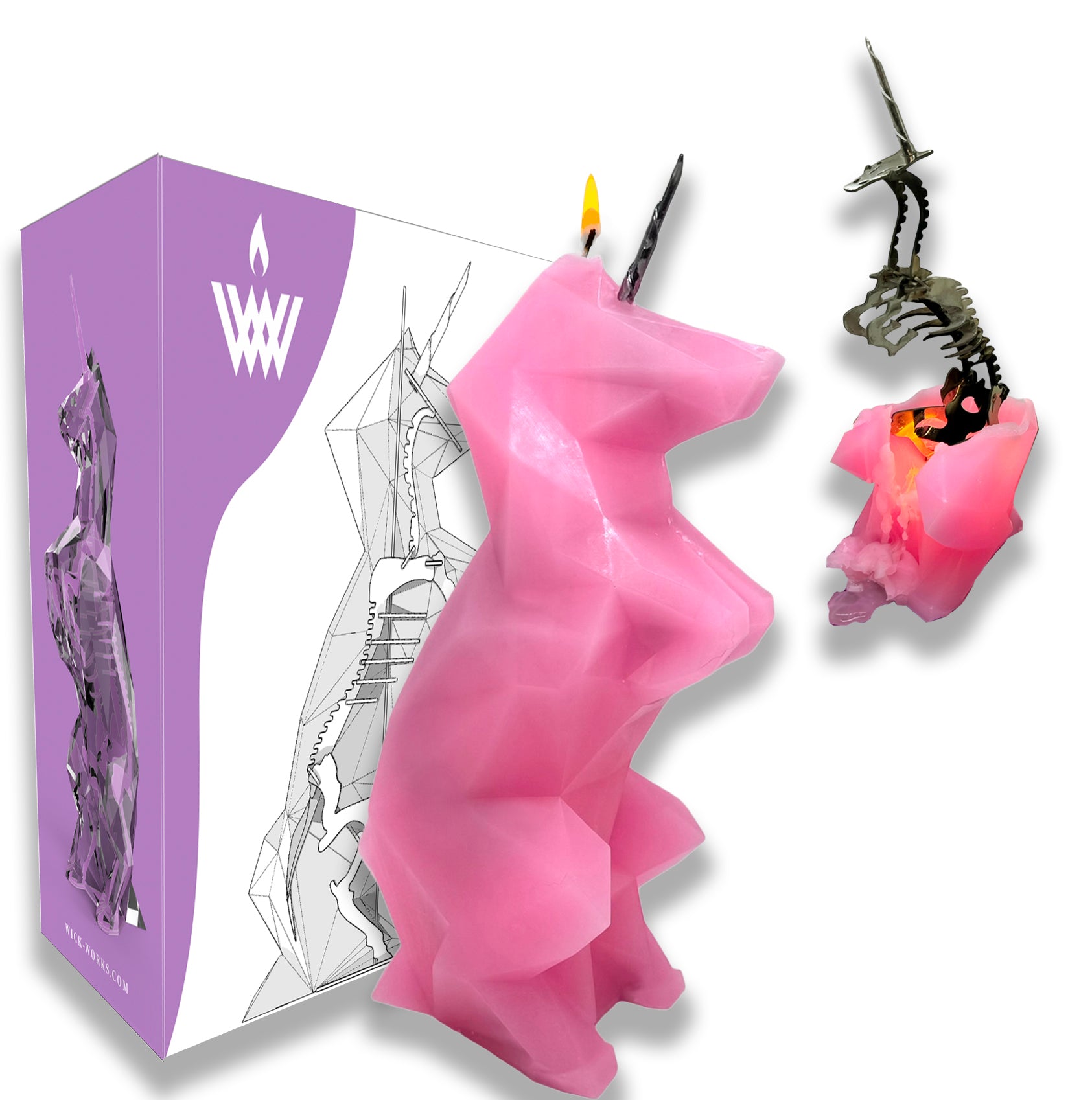 Unicorn Skeleton Candle